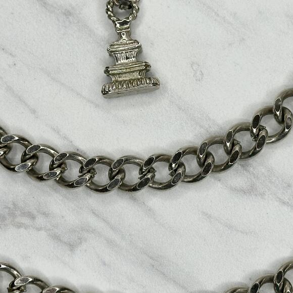 Chunky Draped Charm Chain Belt Silver Tone Y2K Festival One Size ✨ - Picture 13 of 16